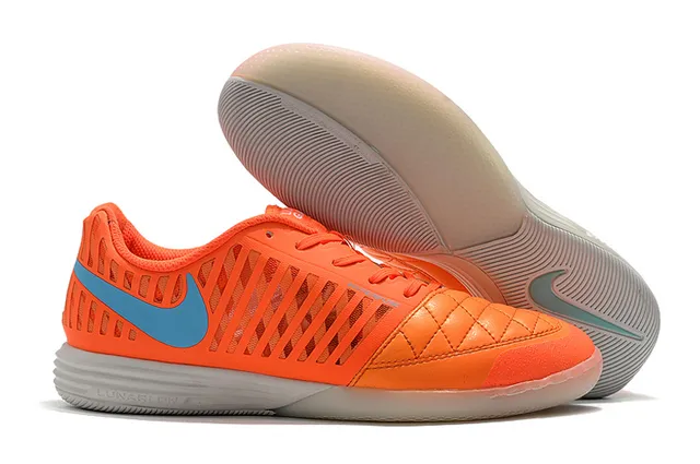 Nike Hypervenom Indoor blanc et bleu boîte à orteils matelassée bande synthétique rayée verticalement chaussures de football indoor 15