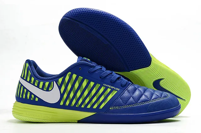 Nike Hypervenom Indoor blanc et bleu boîte à orteils matelassée bande synthétique rayée verticalement chaussures de football indoor 22