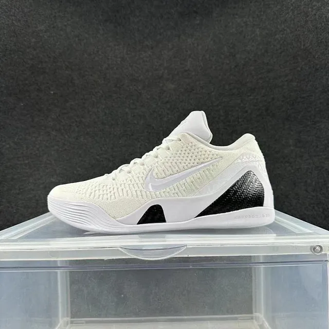 Nike Kobe 9 Elite Low White Black Sapatos de basquete 2