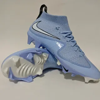 Nike Light Blue Knit High-Top Molded Cleat Sneakers