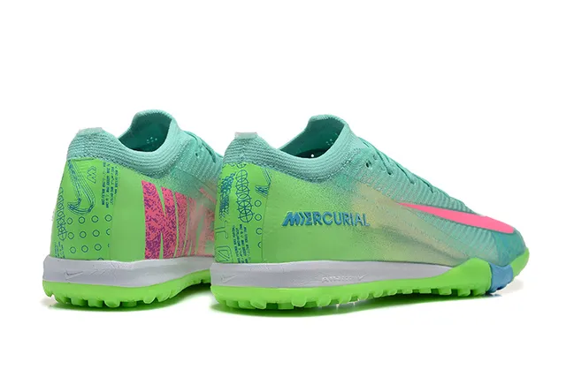 Nike Mercurial Verde Rosa Flyknit Upper Iridiscente Gradiente Césped Sintético Zapatos de Fútbol 2