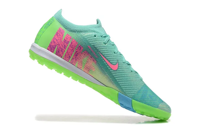 Nike Mercurial Verde Rosa Flyknit Upper Iridiscente Gradiente Césped Sintético Zapatos de Fútbol 4