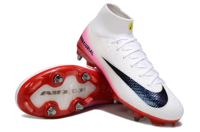 Nike Mercurial High-Cut Gradient Pink Red Firm-Ground Zapatos de fútbol 4
