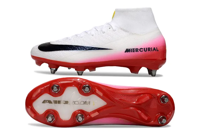 Nike Mercurial High-Cut Gradient Pink Red Firm-Ground Zapatos de fútbol 6