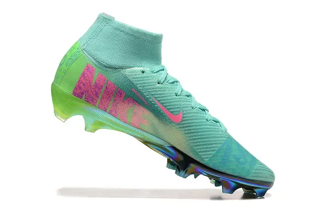 Nike Mercurial High-Cut Iridescent Teal Green Pink Firm-Ground Soccer Shoes 4