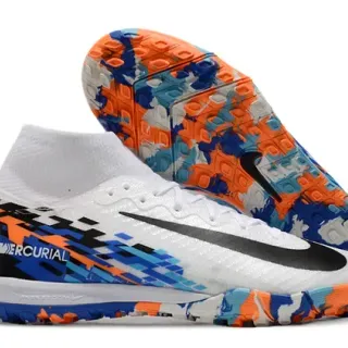 Nike Mercurial Multicolor Sock-Fit Collar Pixelated Graphic Overlay Indoor Soccer Shoes