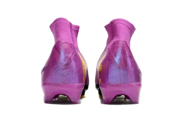 Nike Mercurial Violet Jaune Upper maille iridescente Plaque de semelle holographique Firm-Ground Chaussures de football 4