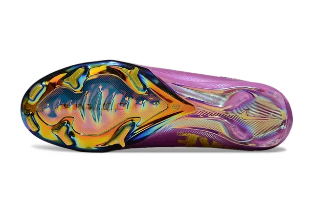Nike Mercurial Violet Jaune Upper maille iridescente Plaque de semelle holographique Firm-Ground Chaussures de football 6