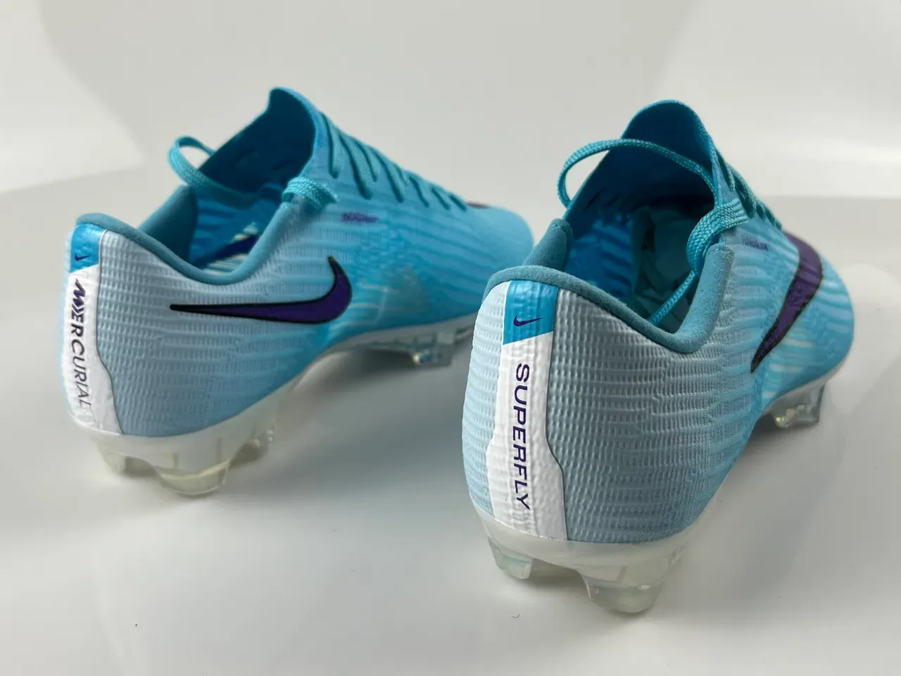 Nike Mercurial Superfly Flyknit Ultra Azul Claro Púrpura Zapatos de Fútbol Firm Ground 2