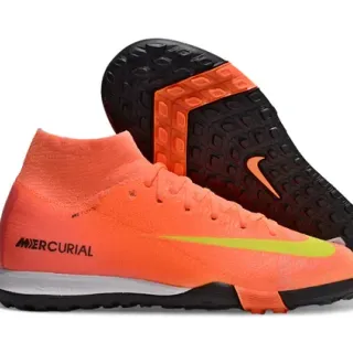 Nike Mercurial Turf Laranja Amarelo Neon Turf Sapatos de Futebol