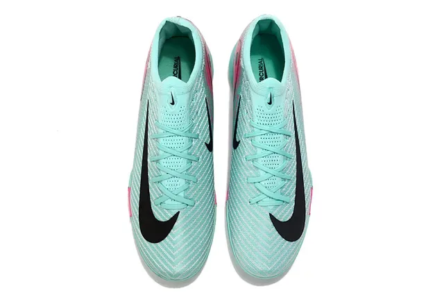 Nike Mercurial Vapor Blue Pink Knit Upper Molded Studs Firm-Ground Soccer Shoes 2