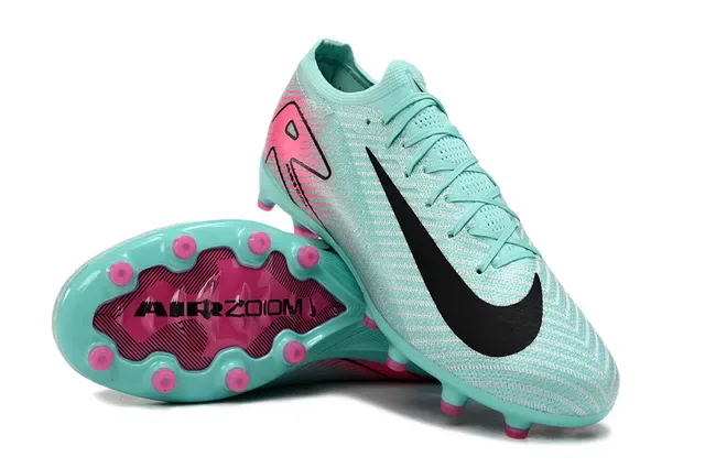 Nike Mercurial Vapor Blue Pink Knit Upper Molded Studs Firm-Ground Soccer Shoes 3
