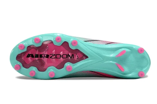 Nike Mercurial Vapor Blue Pink Knit Upper Molded Studs Firm-Ground Soccer Shoes 6