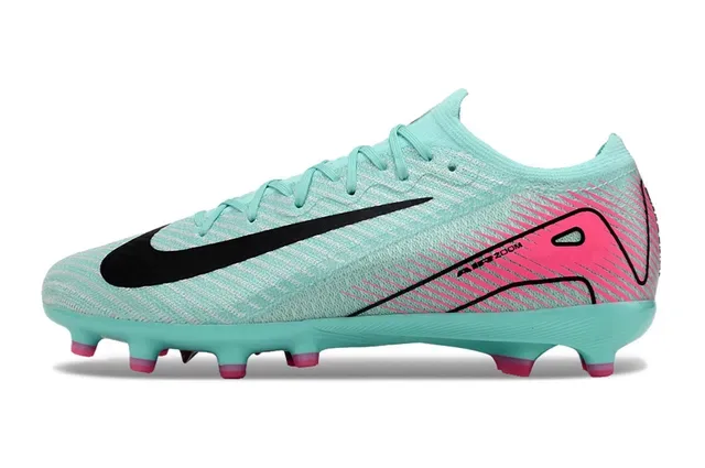 Nike Mercurial Vapor Blue Pink Knit Upper Molded Studs Firm-Ground Soccer Shoes 8