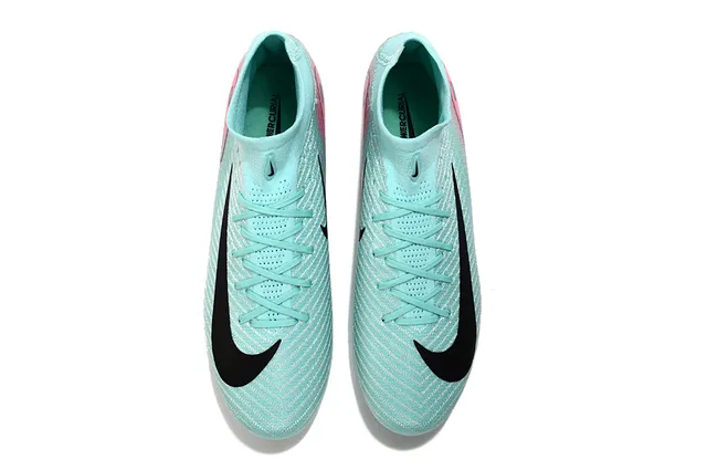 Nike Mercurial Vapor Sapatos de Futebol Azul Rosa com Upper de Malha Tipo Meia para Campo Firme 2