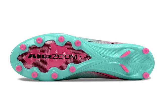 Nike Mercurial Vapor Sapatos de Futebol Azul Rosa com Upper de Malha Tipo Meia para Campo Firme 6