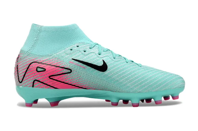 Nike Mercurial Vapor Sapatos de Futebol Azul Rosa com Upper de Malha Tipo Meia para Campo Firme 7