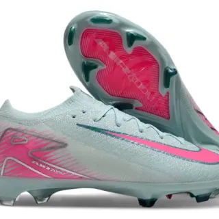 Nike Mercurial Vapor Gris Rose Bas Coupe Tricot Supérieur Semelle Translucide Terrain Firme Chaussures de Football