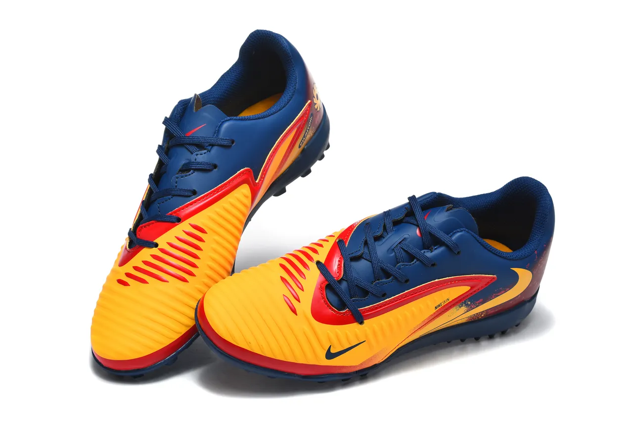 Nike Mercurial Vapor Azul Marinho Amarelo De Corte Baixo Superior Sintético Estudos Moldados Grama Sapatos De Futebol 2