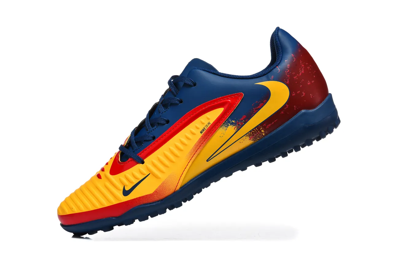 Nike Mercurial Vapor Azul Marinho Amarelo De Corte Baixo Superior Sintético Estudos Moldados Grama Sapatos De Futebol 4