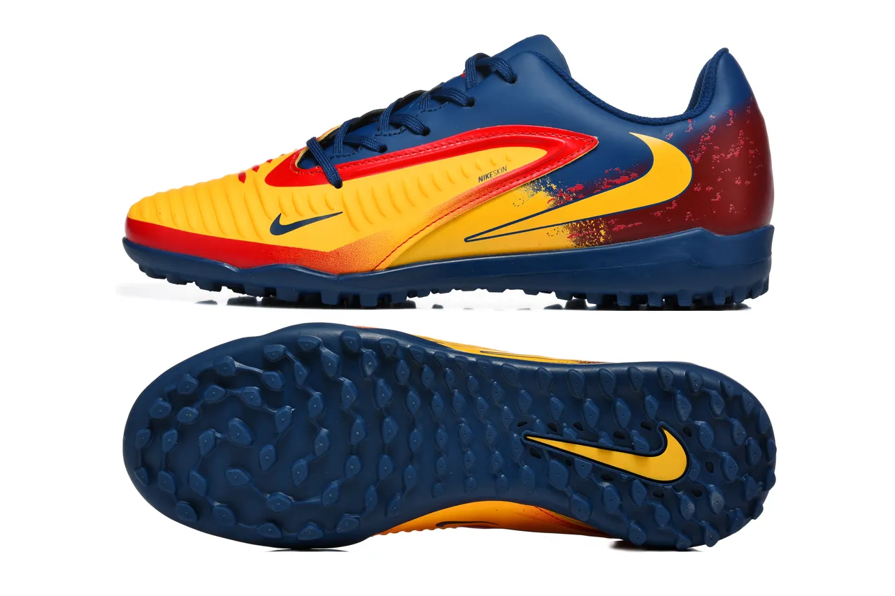 Nike Mercurial Vapor Azul Marinho Amarelo De Corte Baixo Superior Sintético Estudos Moldados Grama Sapatos De Futebol 9