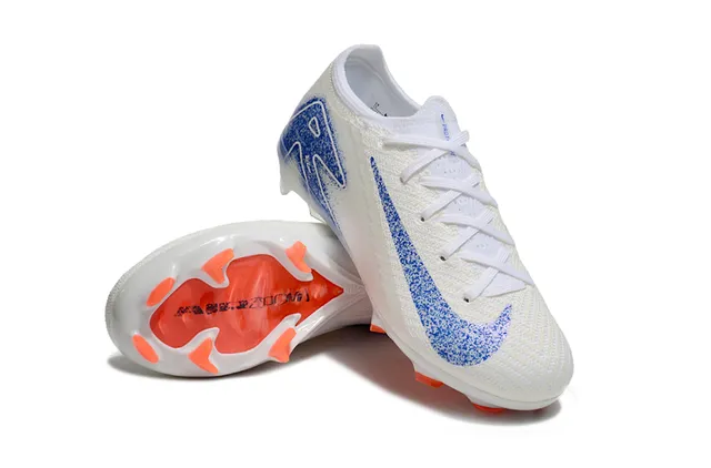 Nike Mercurial Vapor Ronaldo সাদা নীল কমলা ফার্ম গ্রাউন্ড ফুটবল জুতো 4