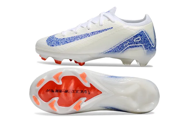 Nike Mercurial Vapor Ronaldo সাদা নীল কমলা ফার্ম গ্রাউন্ড ফুটবল জুতো 6