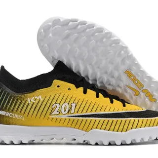 Nike Mercurial Vapor Amarelo Preto Flyknit Upper Dynamic Fit Collar Sapatos de futebol turf