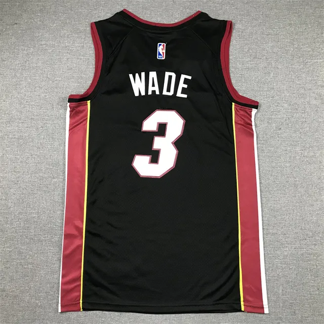 Nike Miami Heat Dwyane Wade Legacy काली लाल बिना आस्तीन वाली मेश V-Neck Collar जर्सी 2
