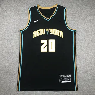 Nike New York Liberty Nike Rebel Edition काला/सुनहरा बास्केटबॉल जर्सी