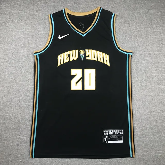 Regata de basquete Nike New York Liberty Nike Rebel Edition preto/dourado 3