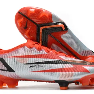 Nike Orange Black Low-Cut Sock-Fit Upper Dynamic Chevron Overlays Firm-Ground Soccer Shoes