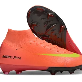 Nike orange vert haut-coupé botte upper ajustement dynamique col terrain ferme chaussures de football
