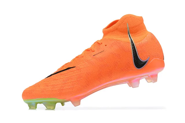 Nike Orange Vert Haut-coupé Collet d'ajustement de chaussette Translucide Semelle multicolor Sol ferme Chaussures de soccer 5