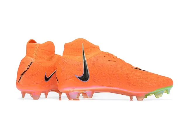 Nike Orange Vert Haut-coupé Collet d'ajustement de chaussette Translucide Semelle multicolor Sol ferme Chaussures de soccer 6