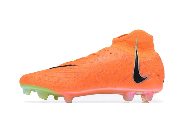 Nike Orange Vert Haut-coupé Collet d'ajustement de chaussette Translucide Semelle multicolor Sol ferme Chaussures de soccer 10