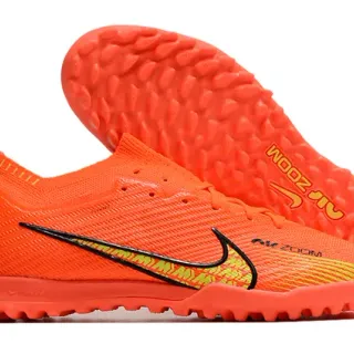 Nike Laranja Amarelo Parte superior em malha Ajuste dinâmico Colar Sapatos de futebol turf