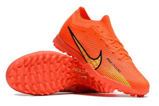 Nike Orange Jaune Haut en tricot Col d'ajustement dynamique Chaussures de soccer turf 2