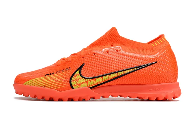 Nike Orange Jaune Haut en tricot Col d'ajustement dynamique Chaussures de soccer turf 6