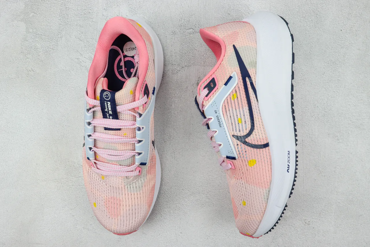 Nike Pegasus 40 Pink Navy White Running Shoes 3