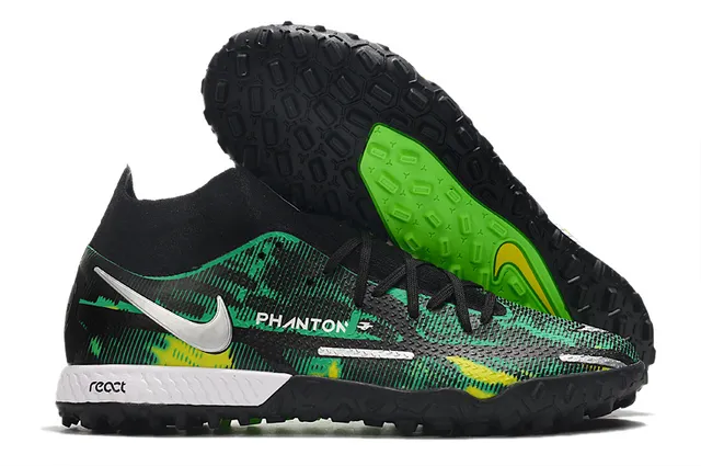 Nike Phantom GT Black Gold Sock-Fit Collar Metallic Band Turf Soccer Shoes 14