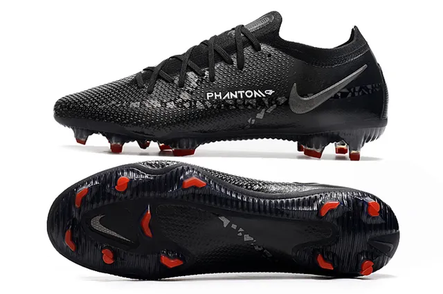 Nike Phantom GT 黑色红色针织鞋面 低帮靴领 钉地足球鞋 16