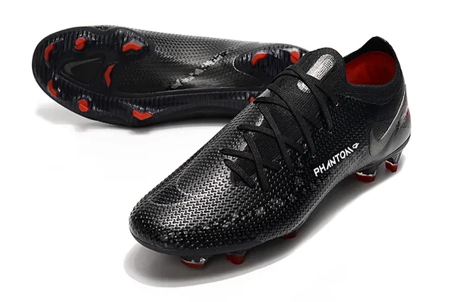 Nike Phantom GT 黑色红色针织鞋面 低帮靴领 钉地足球鞋 20