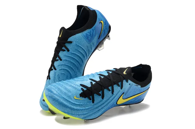 Nike Phantom GT أزرق أصفر منخفض القطع كولار في شكل جورب أرض صلبة أحذية كرة القدم 2
