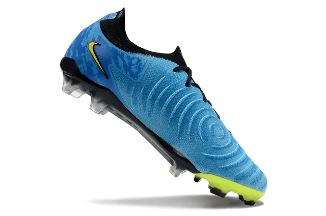 Nike Phantom GT أزرق أصفر منخفض القطع كولار في شكل جورب أرض صلبة أحذية كرة القدم 3