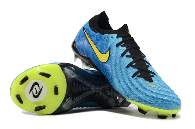 Nike Phantom GT أزرق أصفر منخفض القطع كولار في شكل جورب أرض صلبة أحذية كرة القدم 5