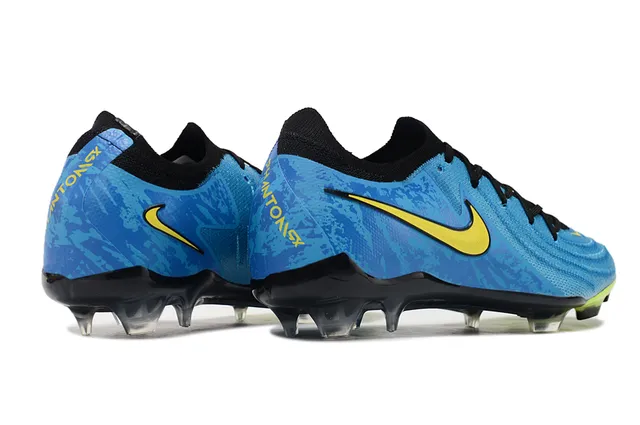 Nike Phantom GT أزرق أصفر منخفض القطع كولار في شكل جورب أرض صلبة أحذية كرة القدم 6