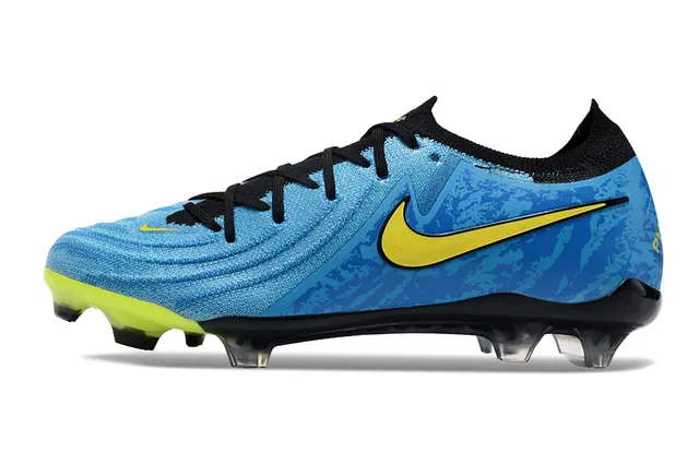 Nike Phantom GT أزرق أصفر منخفض القطع كولار في شكل جورب أرض صلبة أحذية كرة القدم 7