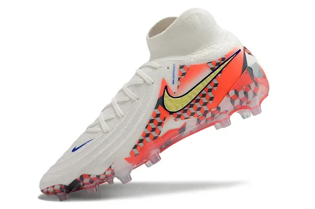 Nike Phantom GT Checkered White Orange Firm-Ground Soccer Shoes 3