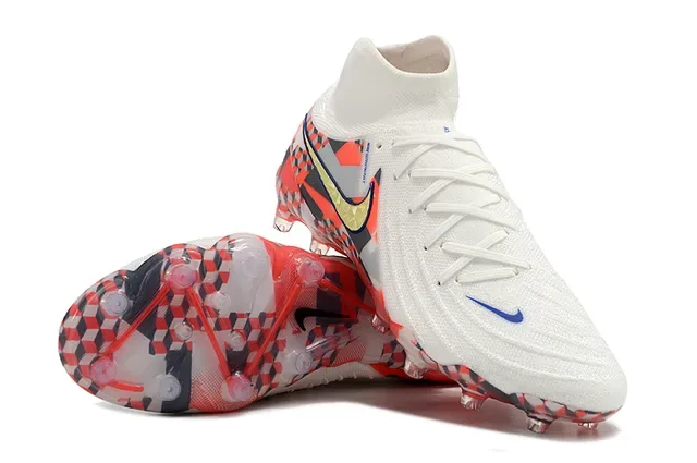 Nike Phantom GT Checkered White Orange Firm-Ground Soccer Shoes 4